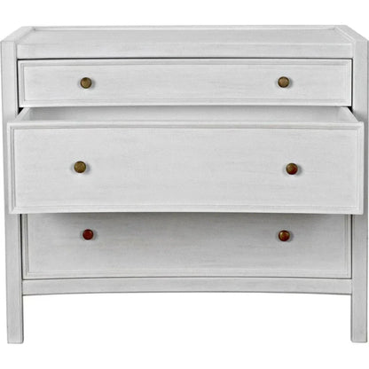 Hampton Three Drawers Wood Side Table