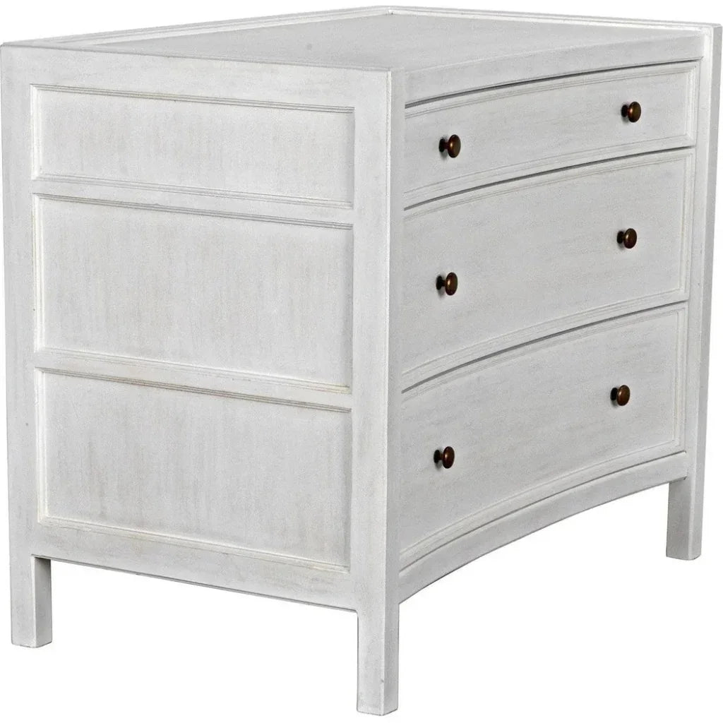 Hampton Three Drawers Wood Side Table