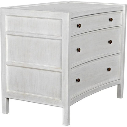 Hampton Three Drawers Wood Side Table