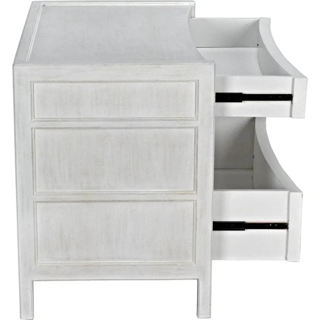 Hampton Three Drawers Wood Side Table