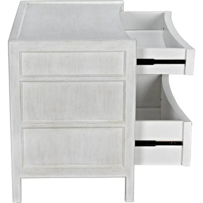 Hampton Three Drawers Wood Side Table