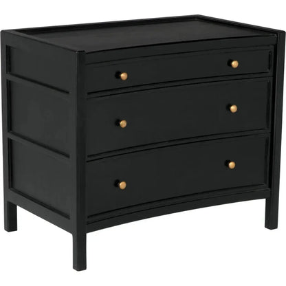Hampton Three Drawers Wood Side Table