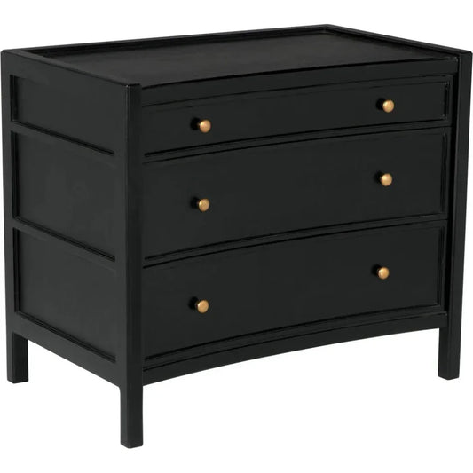 Hampton Three Drawers Wood Side Table