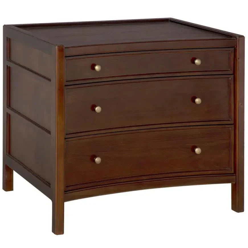 Hampton Three Drawers Wood Side Table