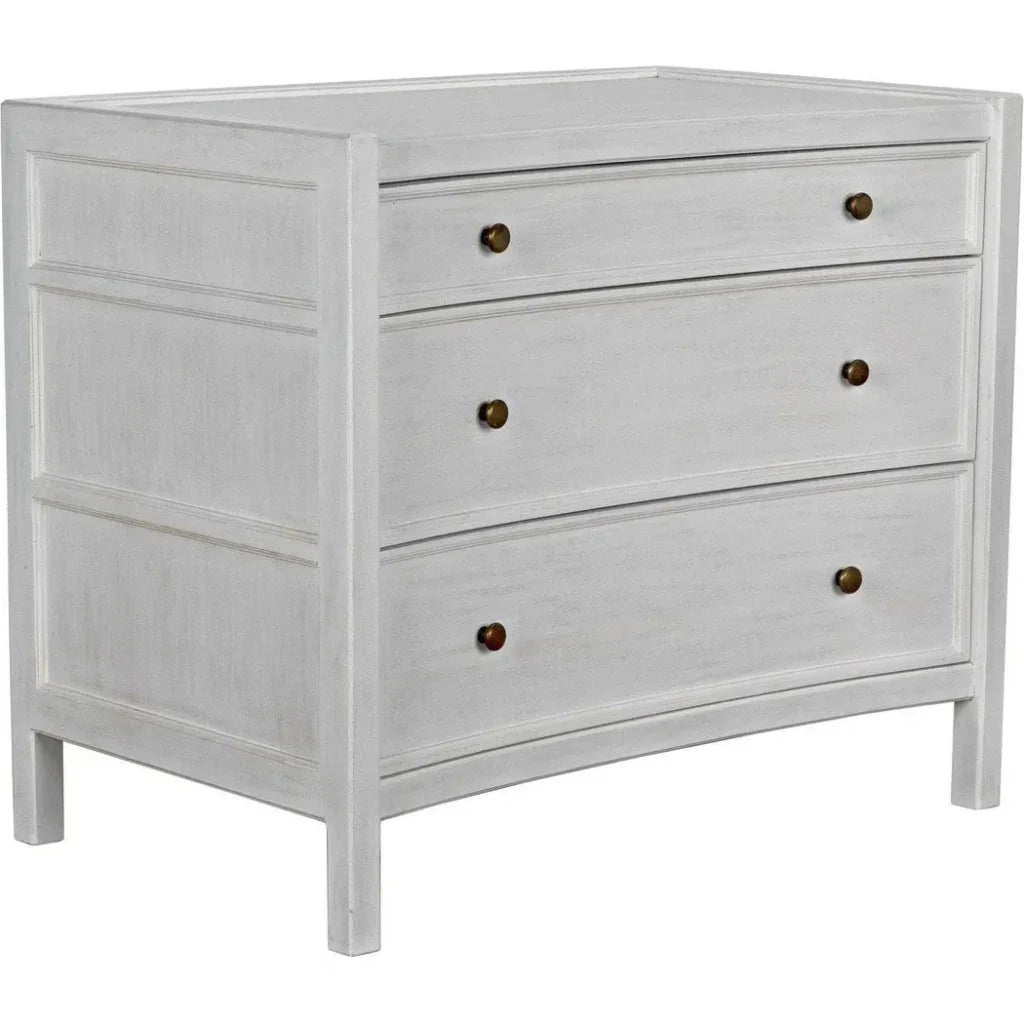 Hampton Three Drawers Wood Side Table