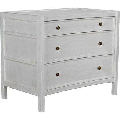Hampton Three Drawers Wood Side Table