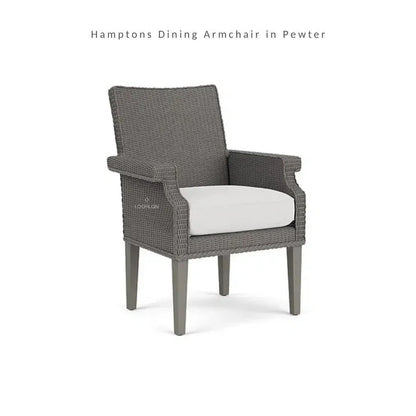 Hamptons Outdoor Furniture Wicker Dining Armchair-Outdoor Dining Chairs-Lloyd Flanders-LOOMLAN