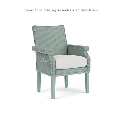 Hamptons Outdoor Furniture Wicker Dining Armchair-Outdoor Dining Chairs-Lloyd Flanders-LOOMLAN