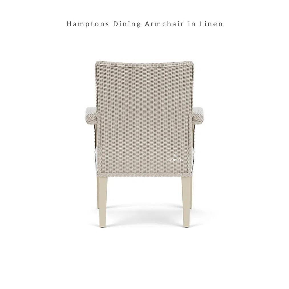 Hamptons Outdoor Furniture Wicker Dining Armchair-Outdoor Dining Chairs-Lloyd Flanders-LOOMLAN