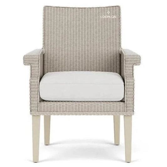 Hamptons Outdoor Furniture Wicker Dining Armchair-Outdoor Dining Chairs-Lloyd Flanders-LOOMLAN