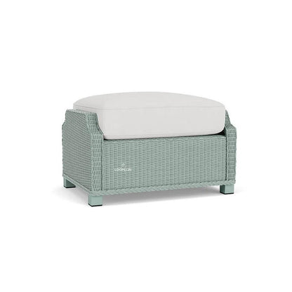 Hamptons Outdoor Furniture Wicker Large Ottoman-Outdoor Ottomans-Lloyd Flanders-LOOMLAN