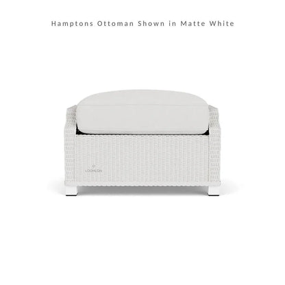Hamptons Outdoor Furniture Wicker Ottoman-Outdoor Ottomans-Lloyd Flanders-LOOMLAN
