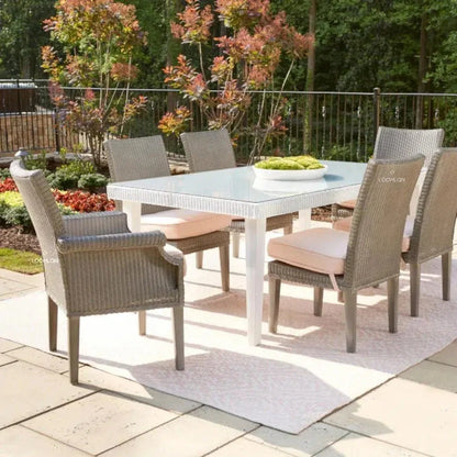 Hamptons Outdoor Wicker 72" Rectangular Dining Table-Outdoor Dining Tables-Lloyd Flanders-LOOMLAN