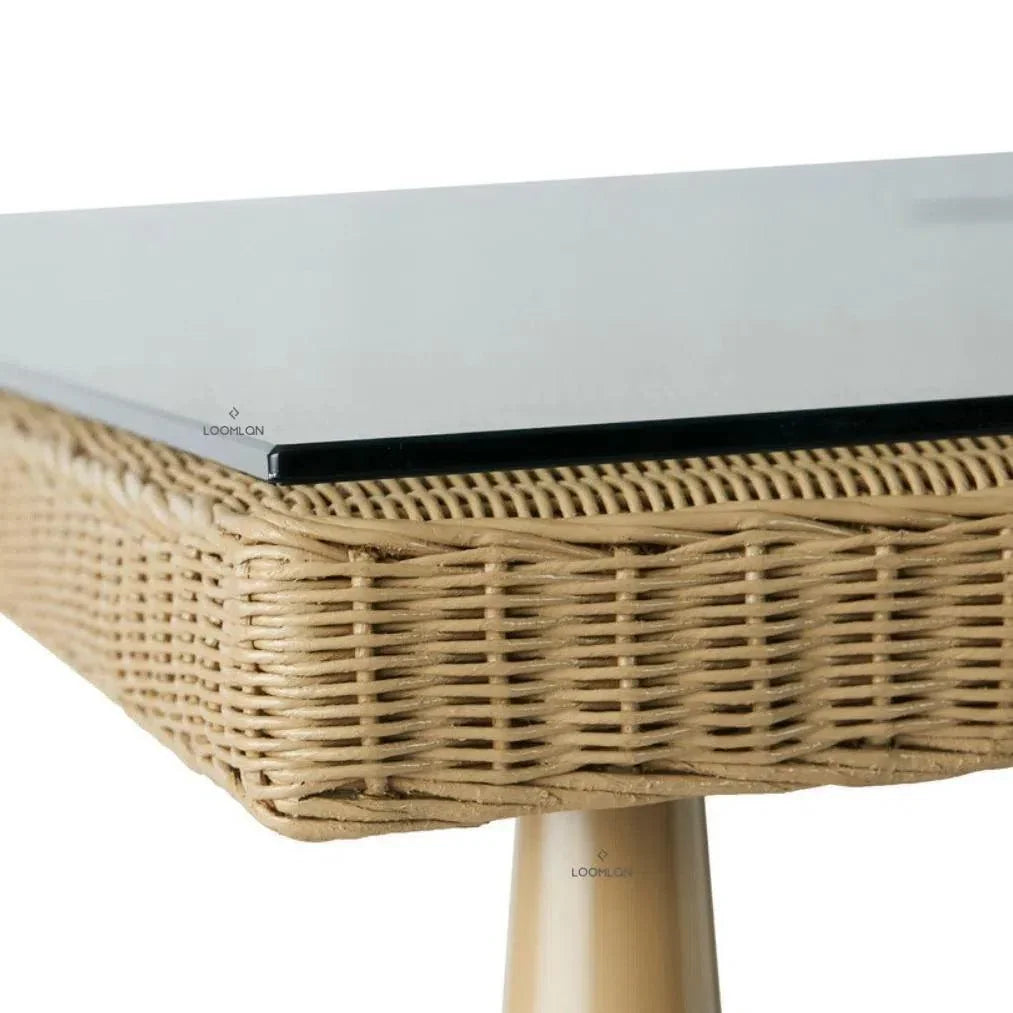 Hamptons Outdoor Wicker 72" Rectangular Dining Table-Outdoor Dining Tables-Lloyd Flanders-LOOMLAN