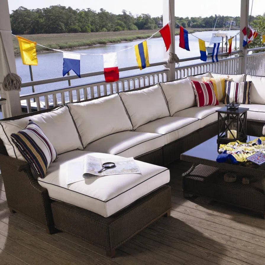 Hamptons Outdoor Wicker Sectional Coffee Table Set-Outdoor Lounge Sets-Lloyd Flanders-LOOMLAN