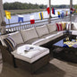 Hamptons Outdoor Wicker Sectional Coffee Table Set-Outdoor Lounge Sets-Lloyd Flanders-LOOMLAN