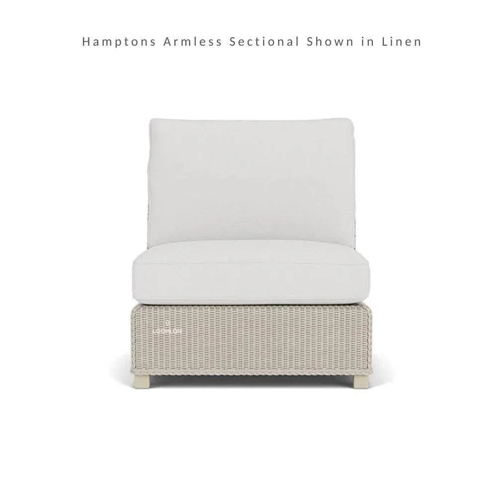 Hamptons Outdoor Wicker Small Chaise Sectional Ottoman-Outdoor Lounge Sets-Lloyd Flanders-LOOMLAN