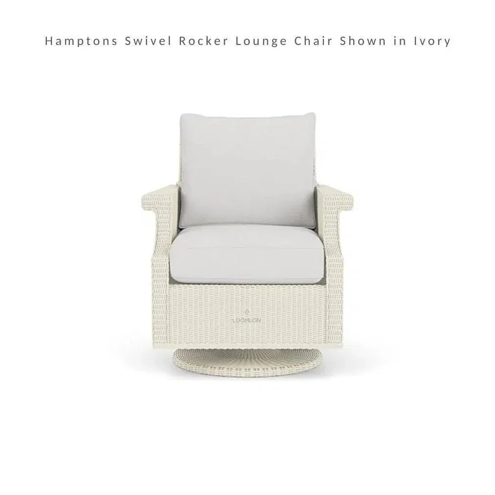 Hamptons Outdoor Wicker Swivel Rocker Lounge Chair-Outdoor Lounge Chairs-Lloyd Flanders-LOOMLAN