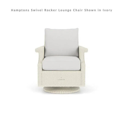 Hamptons Outdoor Wicker Swivel Rocker Lounge Chair-Outdoor Lounge Chairs-Lloyd Flanders-LOOMLAN