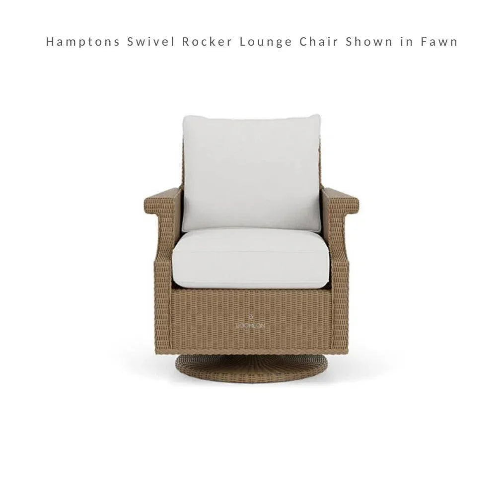 Hamptons Outdoor Wicker Swivel Rocker Lounge Chair-Outdoor Lounge Chairs-Lloyd Flanders-LOOMLAN