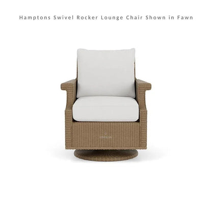 Hamptons Outdoor Wicker Swivel Rocker Lounge Chair-Outdoor Lounge Chairs-Lloyd Flanders-LOOMLAN