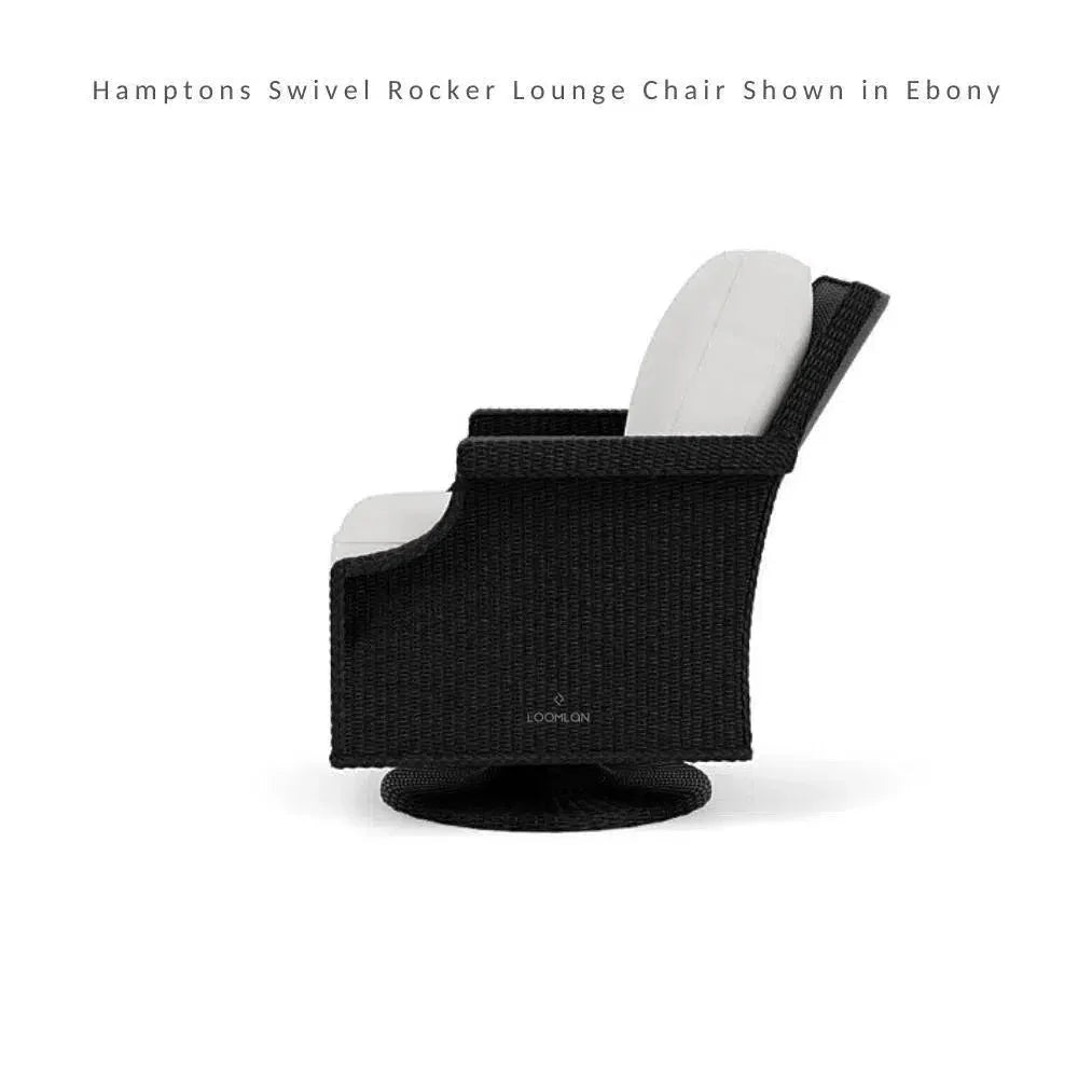 Hamptons Outdoor Wicker Swivel Rocker Lounge Chair-Outdoor Lounge Chairs-Lloyd Flanders-LOOMLAN