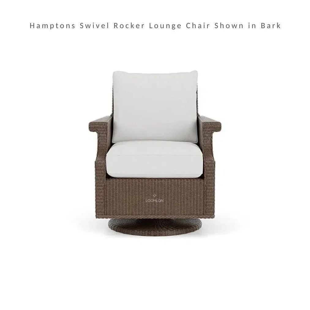 Hamptons Outdoor Wicker Swivel Rocker Lounge Chair-Outdoor Lounge Chairs-Lloyd Flanders-LOOMLAN