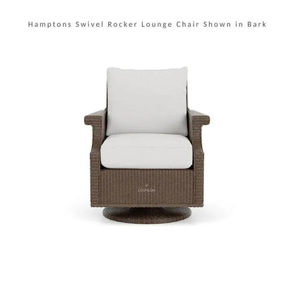 Hamptons Outdoor Wicker Swivel Rocker Lounge Chair-Outdoor Lounge Chairs-Lloyd Flanders-LOOMLAN