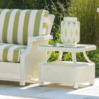 Hamptons Square End Accent Table Glass Lloyd Flanders - LOOMLAN - Lloyd Flanders - Outdoor Side Tables