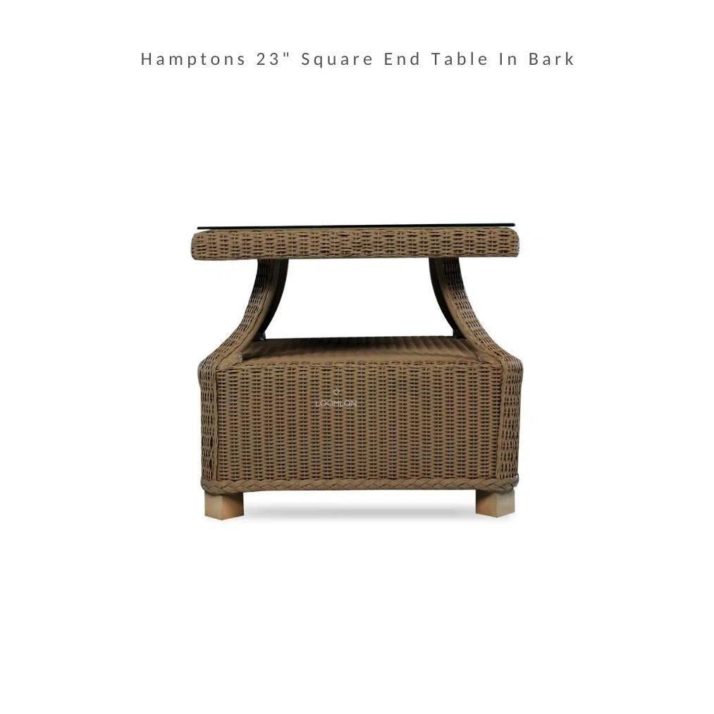 Hamptons Square End Accent Table Glass Lloyd Flanders - LOOMLAN - Lloyd Flanders - Outdoor Side Tables