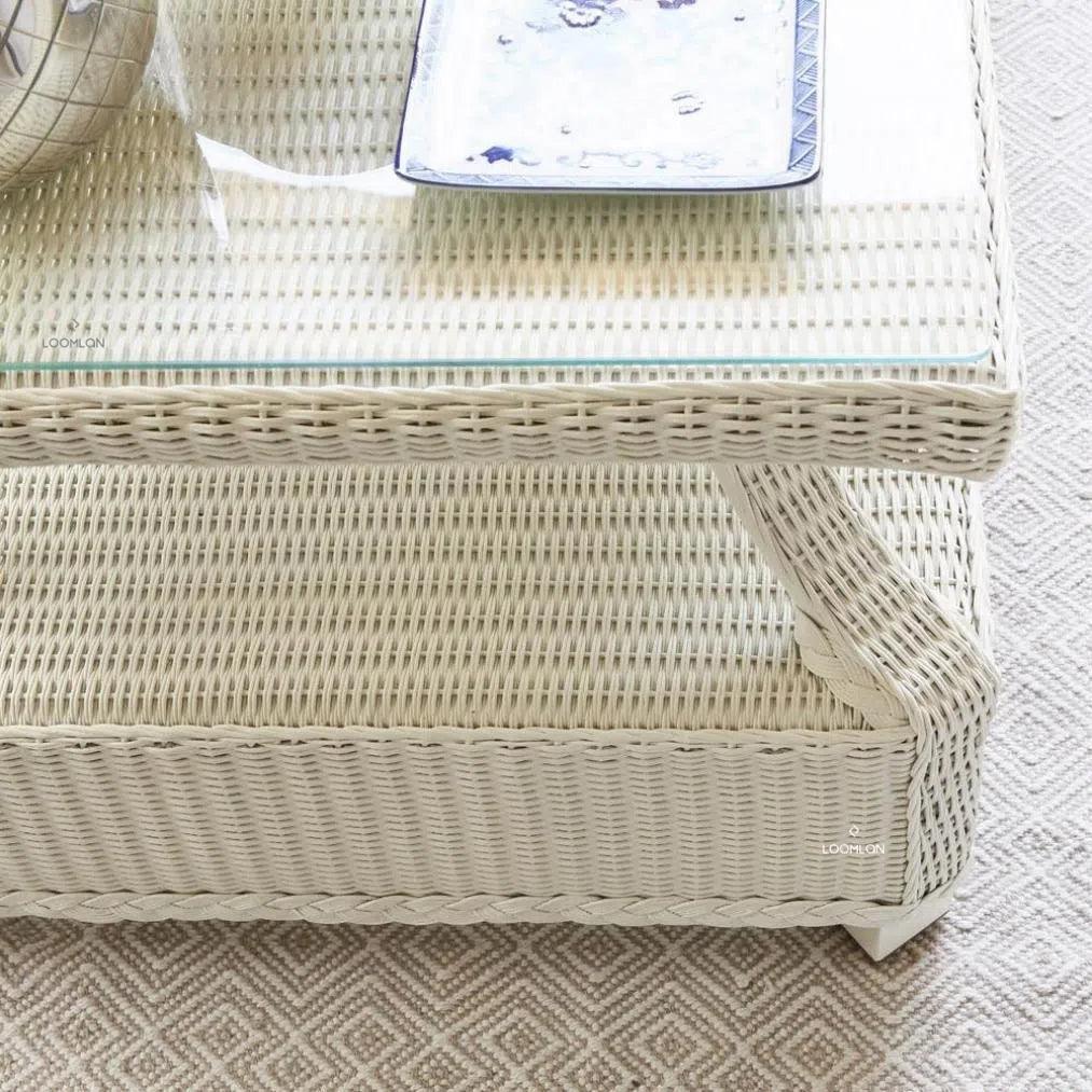 Hamptons Square End Accent Table Glass Lloyd Flanders - LOOMLAN - Lloyd Flanders - Outdoor Side Tables