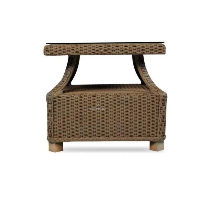 Hamptons Square End Accent Table Glass Lloyd Flanders - LOOMLAN - Lloyd Flanders - Outdoor Side Tables