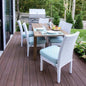 Hamptons Teak Extendable Dining Table Set With Chairs-Outdoor Dining Sets-Lloyd Flanders-LOOMLAN