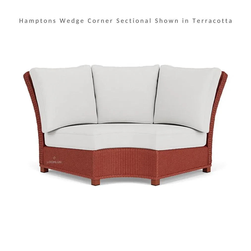 Hamptons Wedge Corner Sectional Wicker Outdoor-Outdoor Modulars-Lloyd Flanders-LOOMLAN