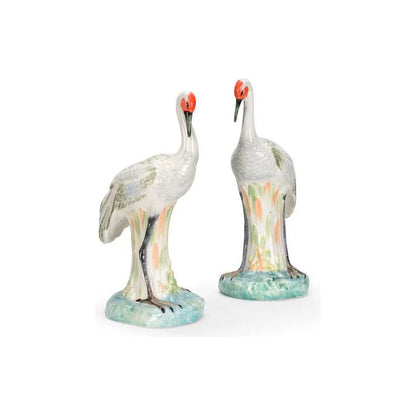 Hand Glazed Ceramic Made Chelsea Crane Sculpture (Pr) - LOOMLAN - Chelsea House - Statues & Sculptures