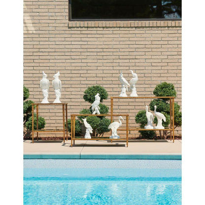 Hand Glazed Ceramic Made Cockatoo Sculpture (Pr) - LOOMLAN - Chelsea House - Statues & Sculptures