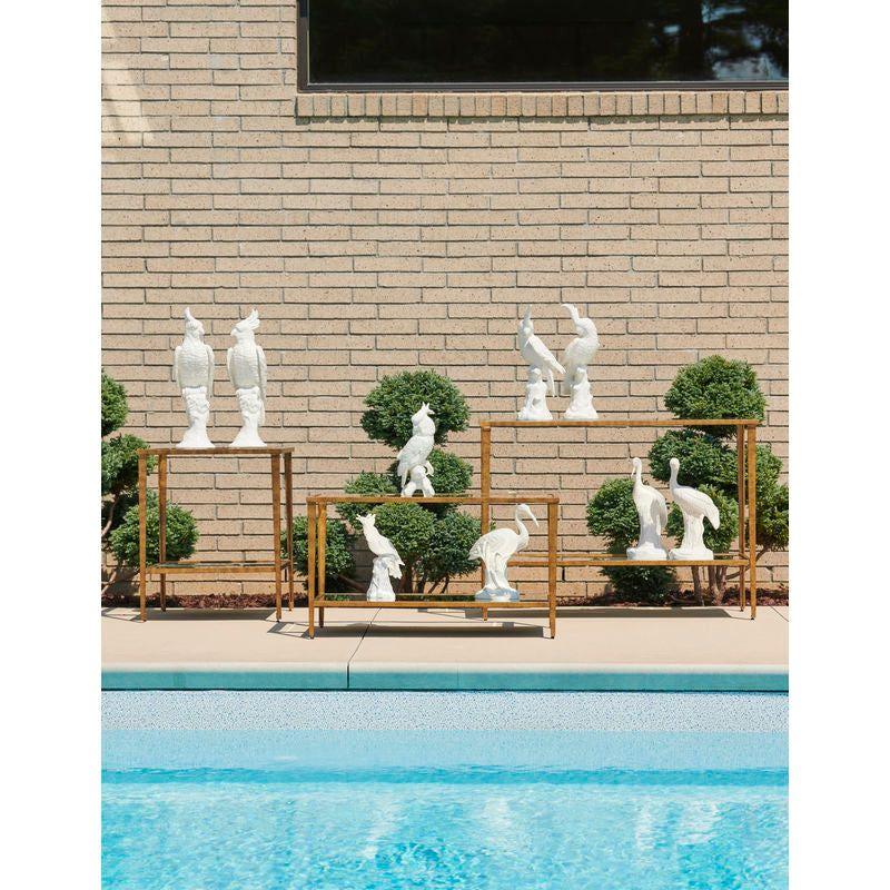 Hand Glazed Ceramic Made Ibis Pair Sculpture - LOOMLAN - Chelsea House - Statues & Sculptures