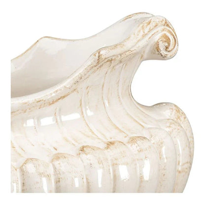 Hand Glazed Italian Ceramic Made Oval Pot - LOOMLAN - Chelsea House - Planters