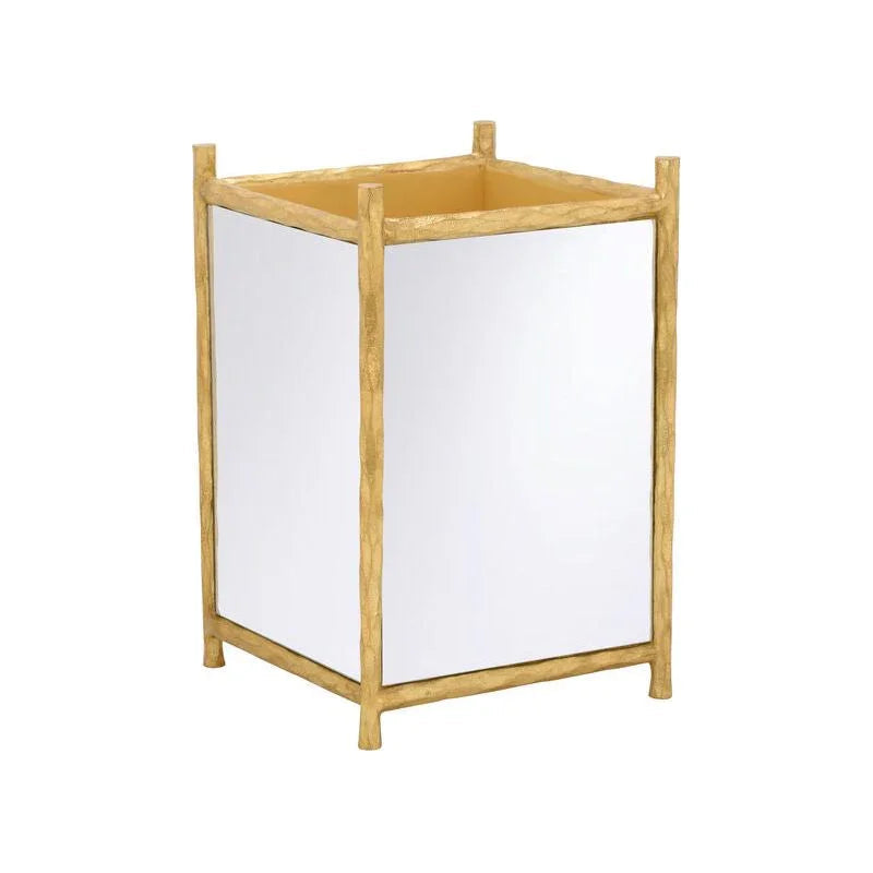 Hand Hammered Metalic Gold Mirror Planter - LOOMLAN - Chelsea House - Planters
