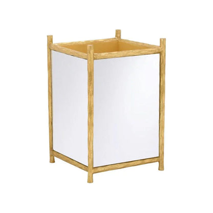Hand Hammered Metalic Gold Mirror Planter - LOOMLAN - Chelsea House - Planters