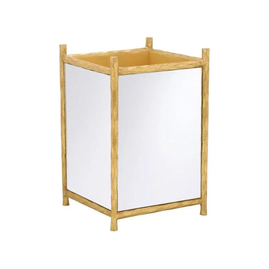 Hand Hammered Metalic Gold Mirror Planter - LOOMLAN - Chelsea House - Planters