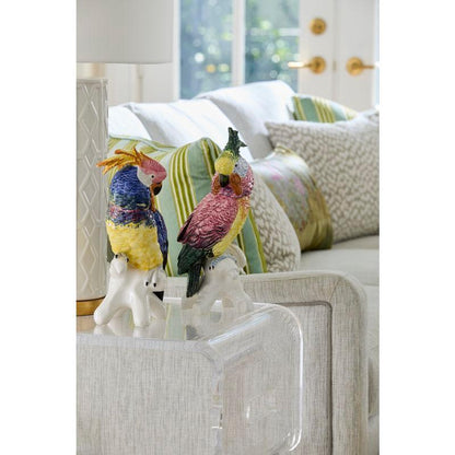 Hand Painted Ceramic Made Cockatoo Sculpture (Pr) - LOOMLAN - Chelsea House - Statues & Sculptures