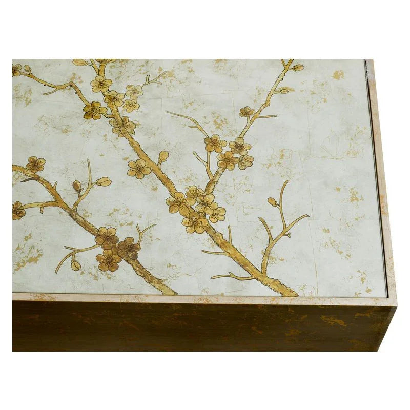 Hand Painted Cherry Blossom Design Cocktail Table - LOOMLAN - Chelsea House - Coffee Tables