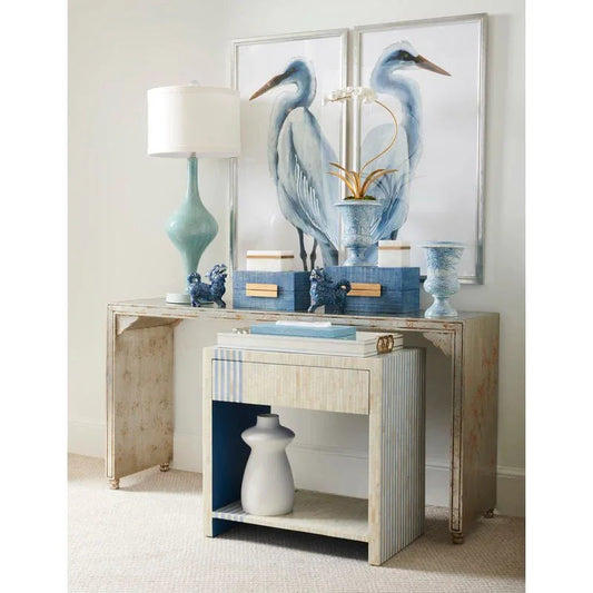 Hand Painted Cherry Blossom Design Console Table - LOOMLAN - Chelsea House - Console Tables