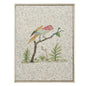 Hand-painted Antiqued Mirrored Bird Canvas Art
