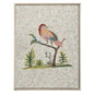 Hand-painted Antiqued Mirrored Bird Canvas Art