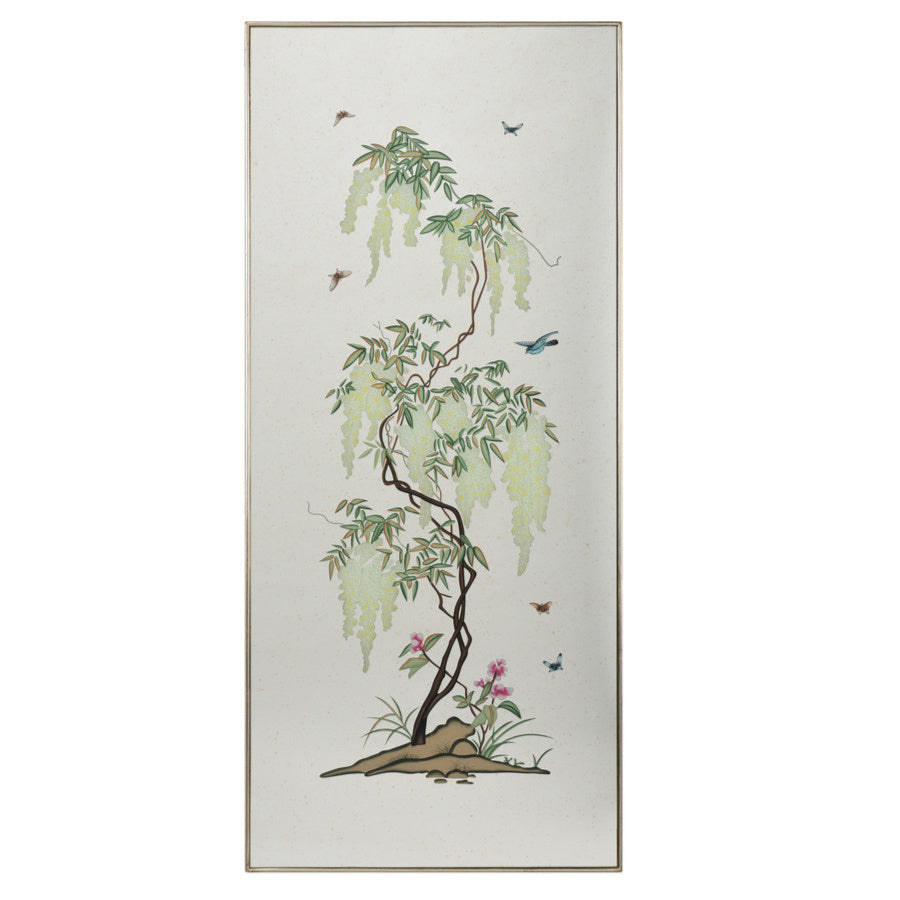 Hand-painted Flowering Tree Panel Canvas Art