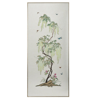 Hand-painted Flowering Tree Panel Canvas Art