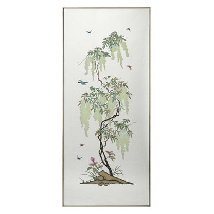 Hand-painted Flowering Tree Panel Canvas Art