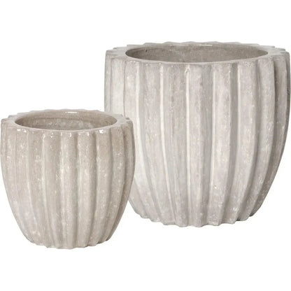 Handcrafted Round Ceramic Pot - LOOMLAN - Emissary - Planters